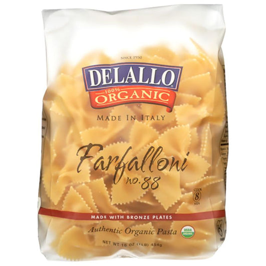 Delallo Pasta Semolina Farfalloni, 16 oz _ pack of 4