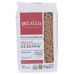 Delallo Pasta Whole Wheat Elbows, 16 oz _ pack of 4