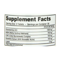 Deva - Vegan Glucosamine MSM CMO, 90 Tablets - Supplement Facts