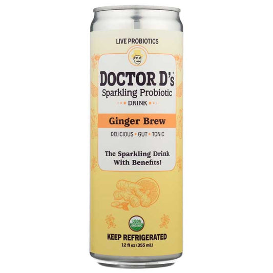 Doctor D'S Sparkling Prob - Kombucha Sparkling Ginger , 12oz  Pack of 6