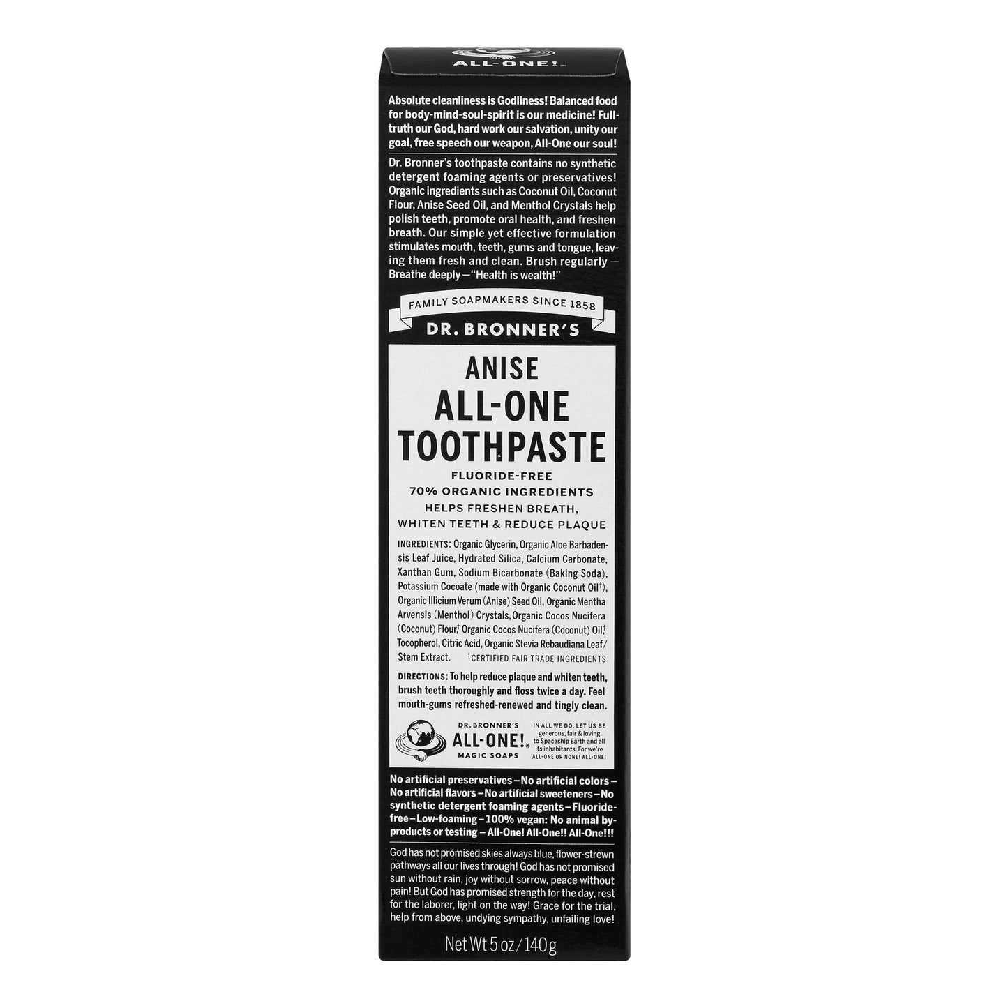 Dr. Bronner - All-One Toothpaste Anise, 5 oz