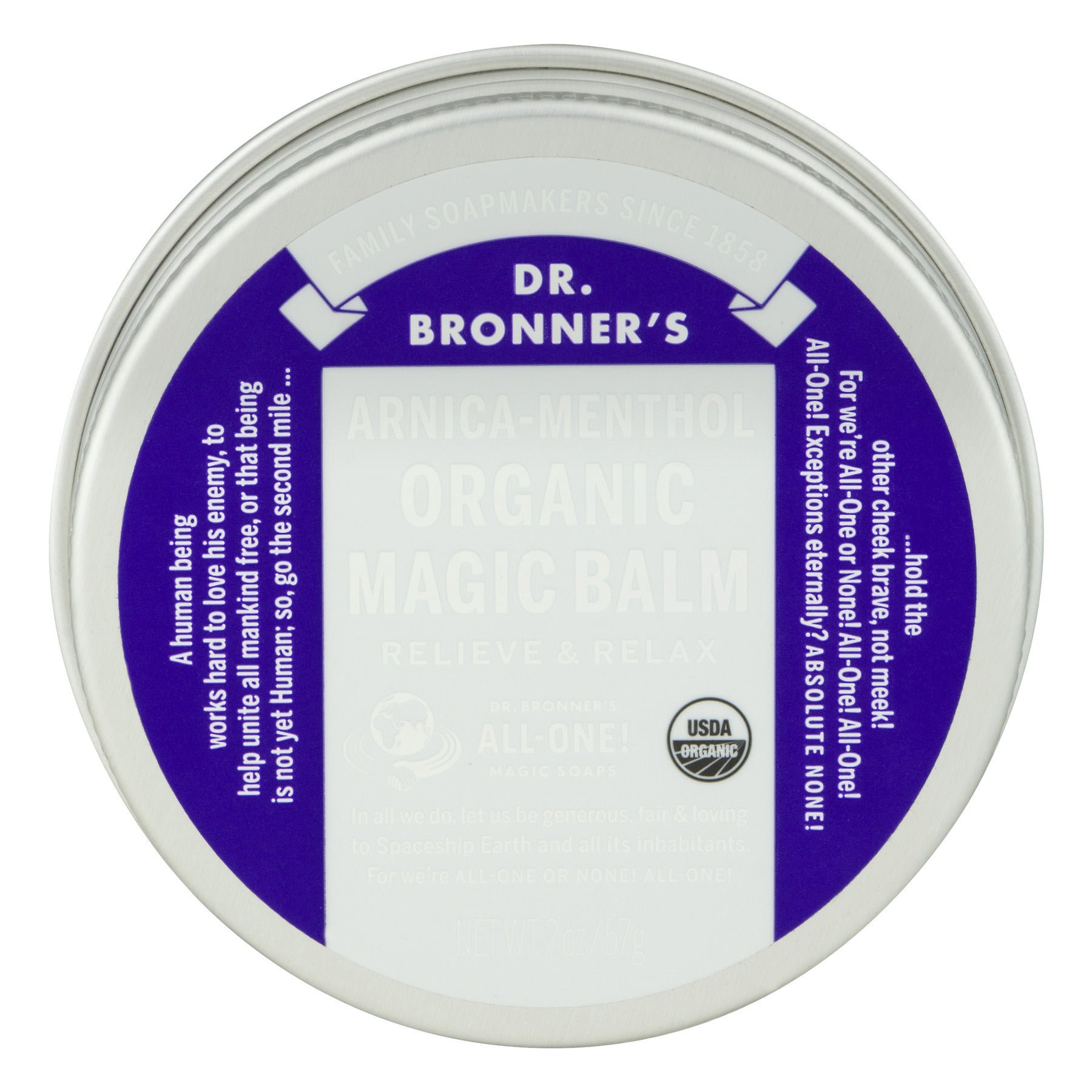 Dr. Bronner's Organic Magic Balm Arnica - Menthol, 2.0 oz | Pack of 6