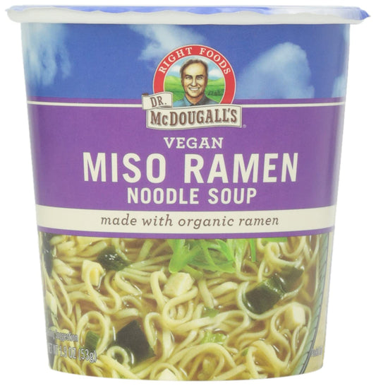 Dr. McDougall's Vegan Miso Ramen Noodle Soup 1.9 Oz
 | Pack of 6 - PlantX US