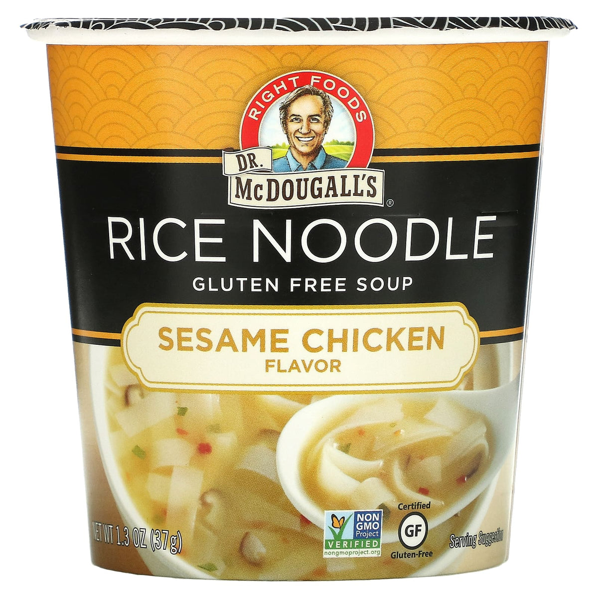 Dr. McDougall’s - Rice Noodle Soup, Sesame Chicken, 1.3 oz | Pack of 6 - PlantX US