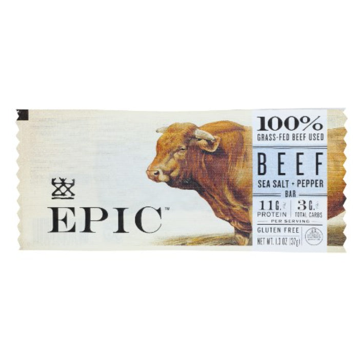 Epic - Beef Sea Salt - Pepper Bar, 1.3 Oz - Pack of 12