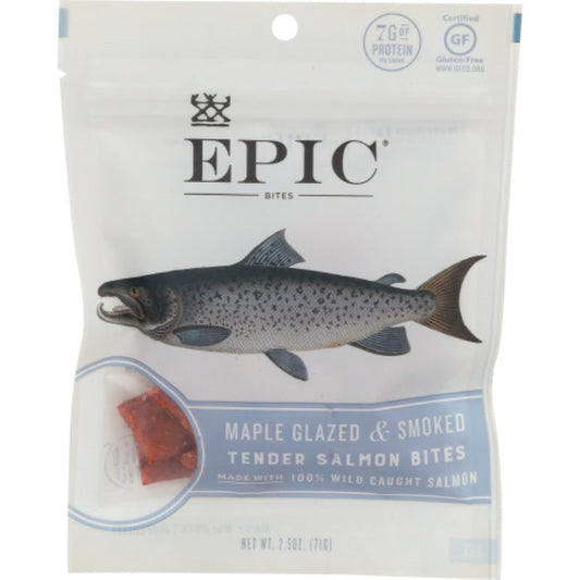 Epic - Maple Salmon Bites Jerky, 2.5 Oz - Pack of 8