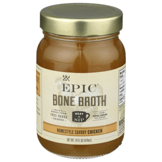 Epic - Homestyle Savory Chicken Bone Broth, 14 Oz - Pack of 6