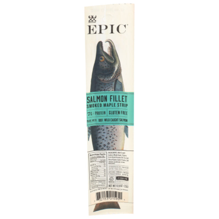 Epic - Salmon Fillet Smoked Maple Strip, 0.8 Oz - Pack of 20