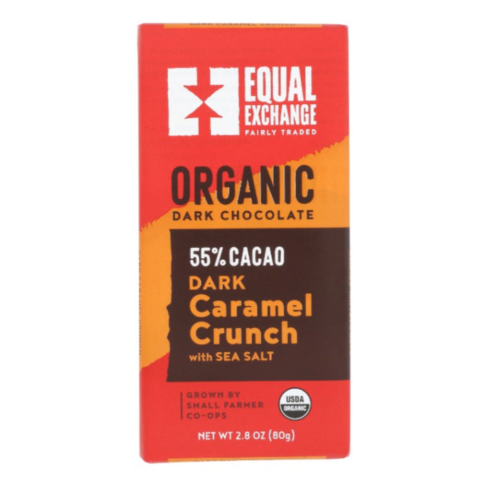 Equal Exchange - Organic Dark Chocolate Dark Caramel Crunch Bar, 2.8 Oz - Pack of 12