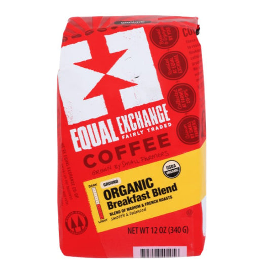 Equal Exchange - Medium Organic Breakfast Blend Coffee, 12 Oz - Pack of 6