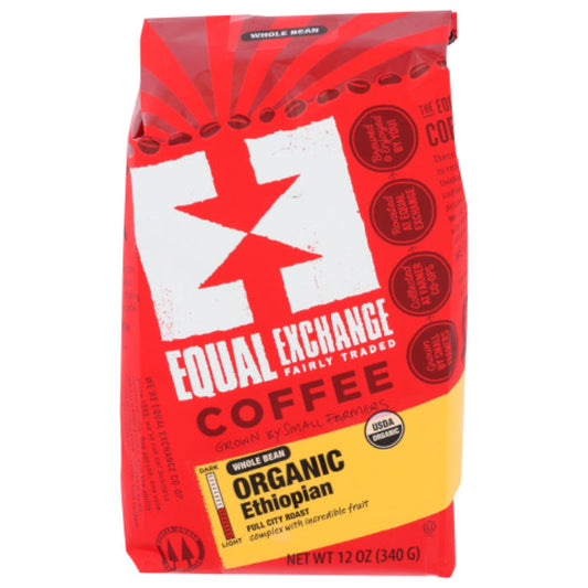 Equal Exchange - Whole Bean Ethiopian Coffee, 12 Oz - Pack of 6