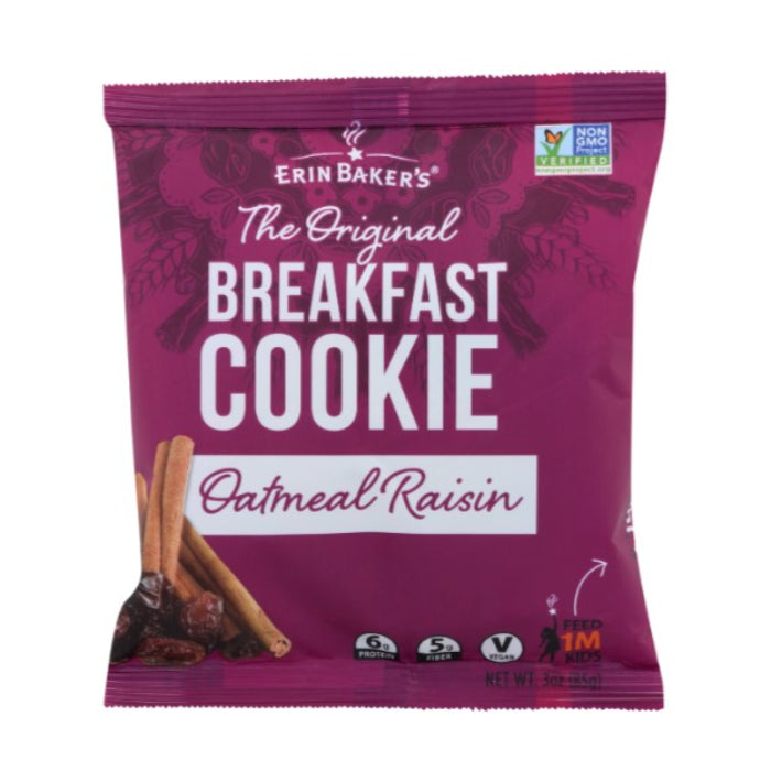 Erin Bakers - Breakfast Cookie Oatmeal Raisin, 3 Oz - Pack of 12