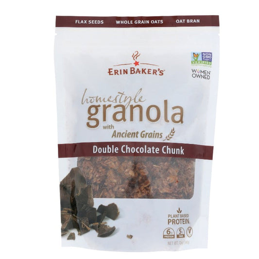 Erin Bakers - Homestyle Double Chocolate Chunk Granola, 12 Oz - Pack of 6