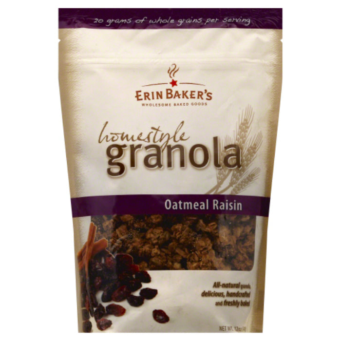 Erin Bakers - Homestyle Oatmeal Raisin Granola, 12 Oz - Pack of 6