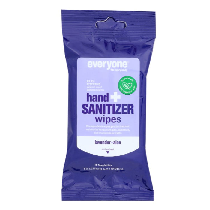 Everyone - Lavender + Aloe Hand Sanitizer Wipes, 1 EA - Pack of 6