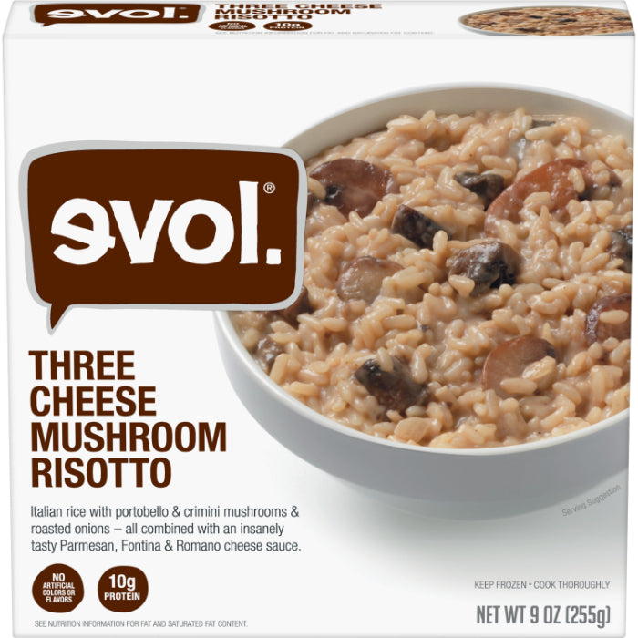 Evol Bowl - Mushroom Risotto with 3 Cheeses, 9 Oz | Pack of 8