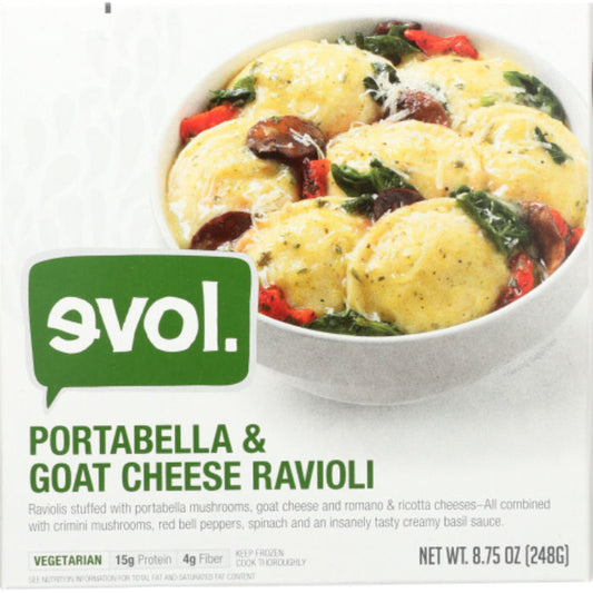 Evol Ravioli - Portabella & Goat Cheese, 8.75 Oz | Pack of 8