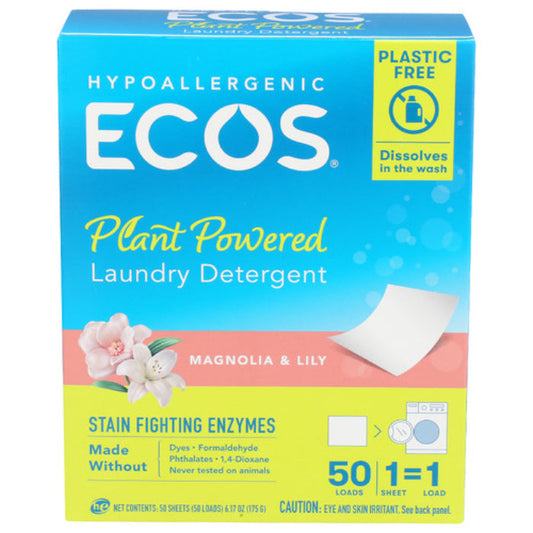 ECOS - Magnolia & Lily Laundry Sheets, 50 EA - Pack of 10