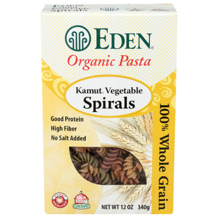 Eden Foods - Organic Kamut Vegetable Spirals, 12 Oz - Pack of 6