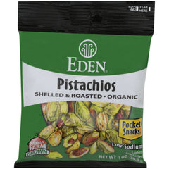 Eden Foods - Pistachios Pocket Snacks, 1 Oz - Pack of 12