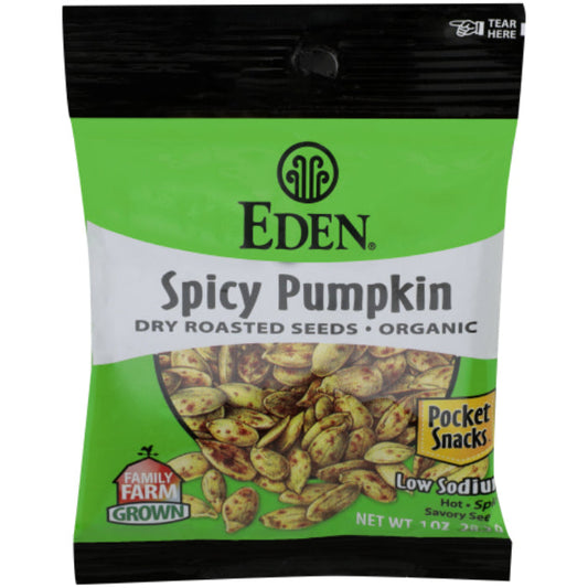 Eden Foods - Spicy Pumpkin Pocket Snacks, 1 Oz - Pack of 12