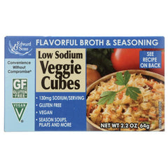 EDWARD & SONS - Low Sodium Vegetable Bouillon Cubes 2.2OZ ( Pack of 12)