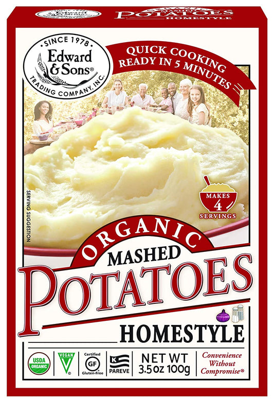 Edward & Sons Organic Mashed Potatoes Home Style, 3.5 oz
 | Pack of 6 - PlantX US