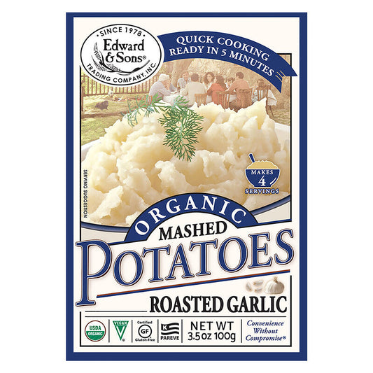 Edward & Sons Organic Mashed Potatoes Roasted Garlic, 3.5 oz

 | Pack of 6 - PlantX US