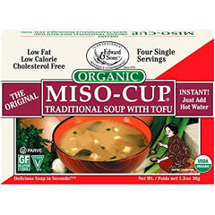 Edward & Sons, Instant Miso-Cup, Traditional with Tofu, 4 Single Servings, 1.3oz | Pack of 12 - PlantX US