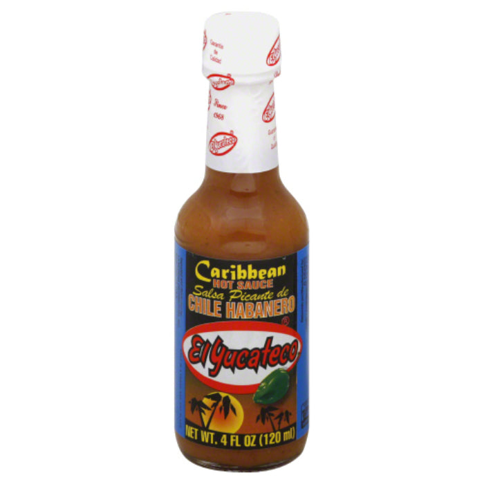 El Yucateco Sauce Hot Habanero Caribbean Style 4 Oz - Pack of 12