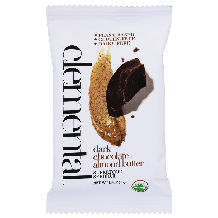 Elemental Bar Dark Chocolate Almond Butter 1.8 Oz - Pack of 12