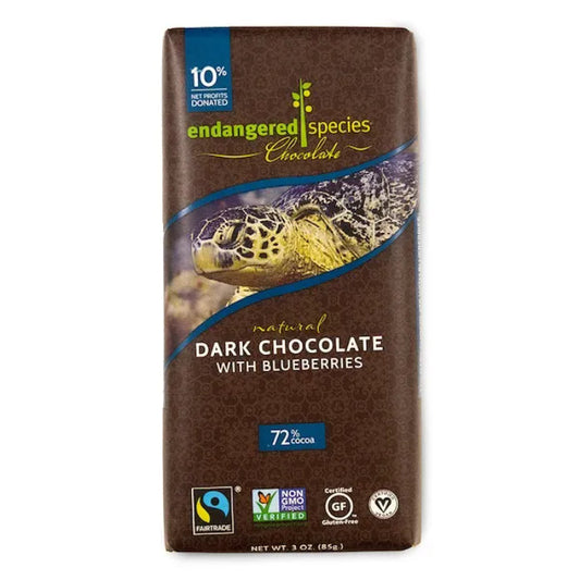 Endangered Species - Sea Turtle Dark Blueberry Chocolate bar, 3oz