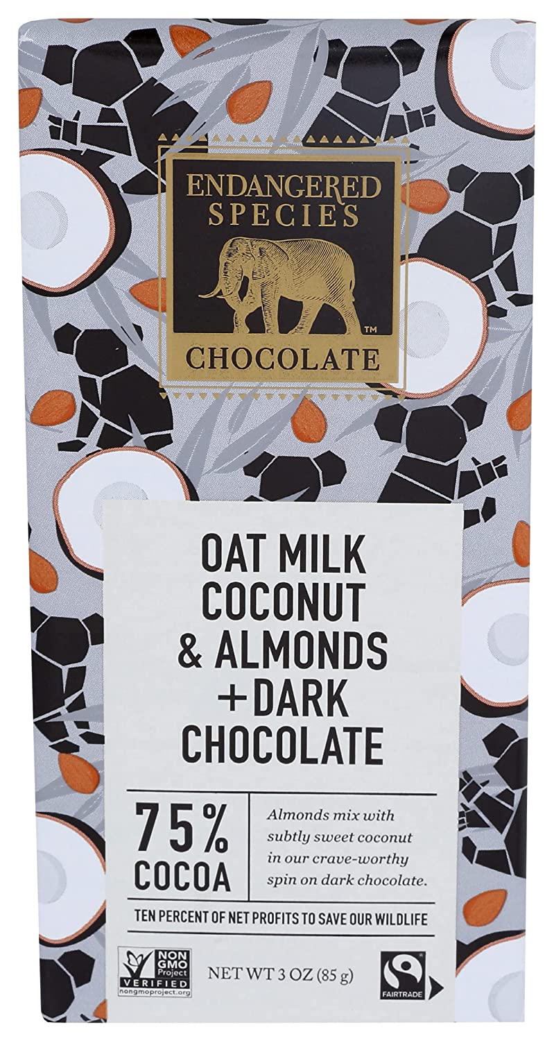 Endangered Species Oat Milk Dark Chocolate, Coconut & Almond 3 Oz
 | Pack of 12 - PlantX US