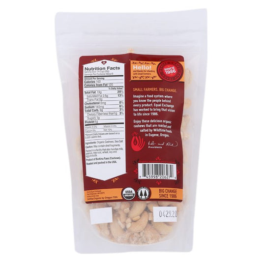 Equal Exchange - Organic Cashews Roasted & Salted, 8oz - back