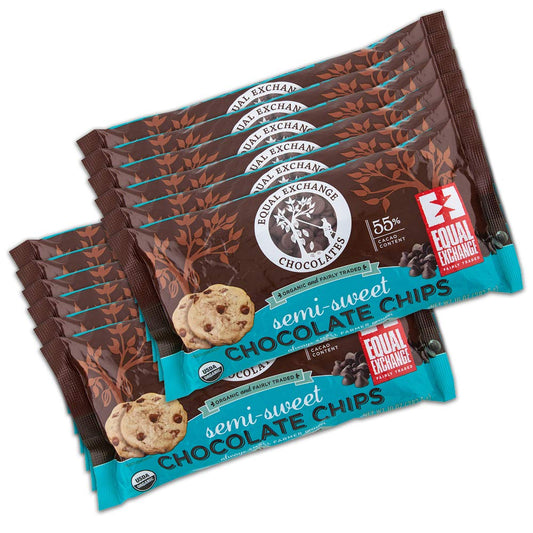 Equal Exchange - Semi-Sweet Chocolate Chips, 10 Ounce | Pack of 12