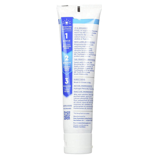 Essential Oxygen - Organic Peppermint Toothpaste, 4oz - back