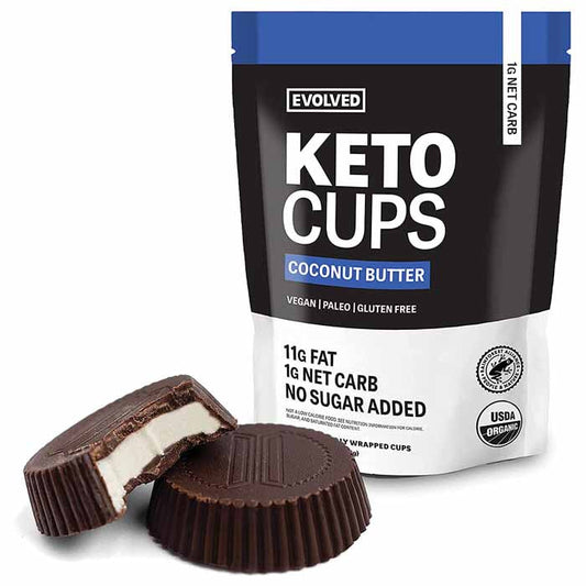 EVOLVED CHOCOLA - Keto Chocolate Coconut Cups 4.93OZ ( Pack of 6)