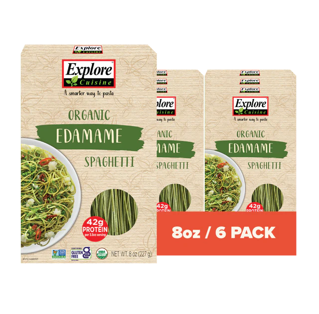 Explore Cuisine - Edamame Spaghetti Pasta, 8oz | Pack of 6