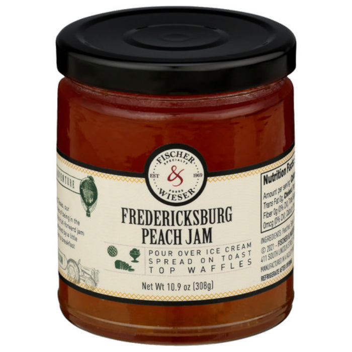 FISCHER & WIESER JAM PEACH FREDERICKSBURG 10.9 OZ - Pack of 6