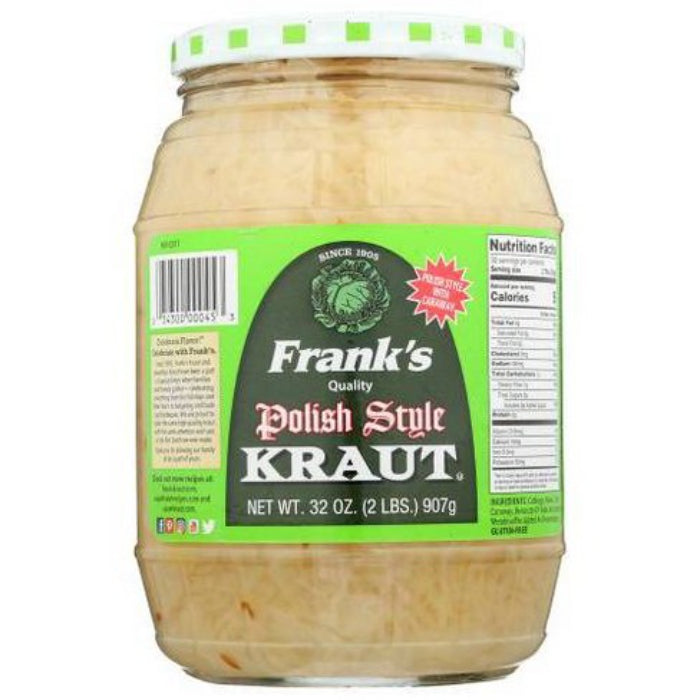 FRANKS SAUERKRAUT SHRD POLISH 32 OZ - Pack of 12