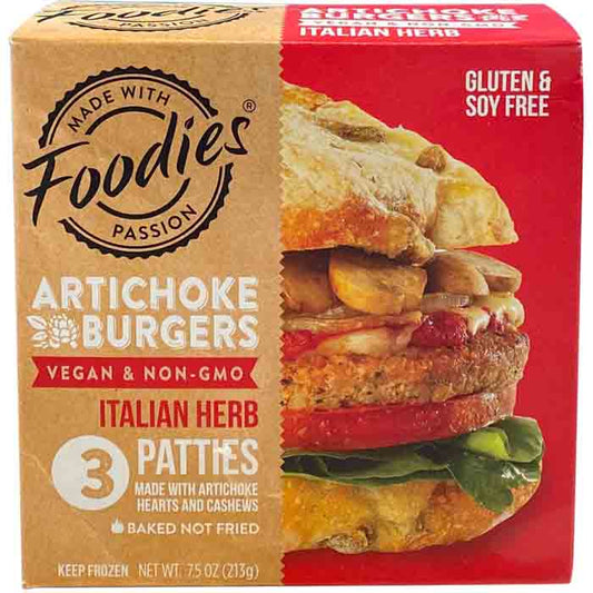 Foodies - Burger Artichoke Italian Herb, 7.5oz