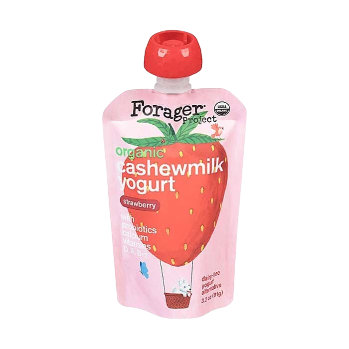 Forager - Yogurt Pouch Cashewmilk Strawberry, 3.2fo | Pack of 8