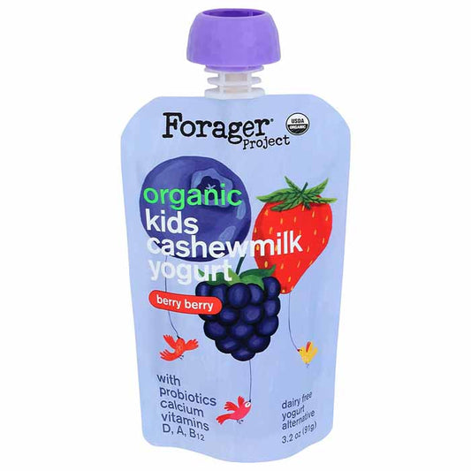 Forager - Yogurt Pouch Cashewmilk Berry Berry, 3.2fo  Pack of 8