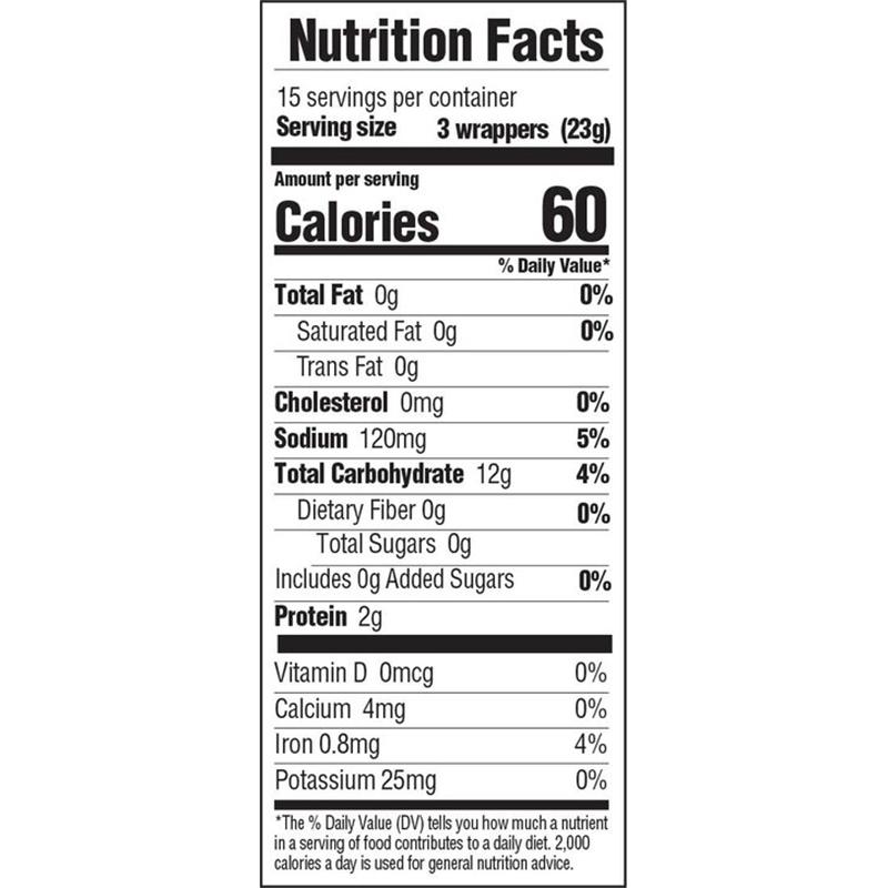 Nutrition tabel, single