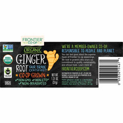 Frontier Co-Op - Fair Trade Organic Ginger Root, 1.31oz - back