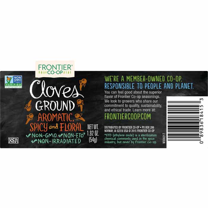 Frontier Co-Op - Ground Cloves, 1.92oz - back