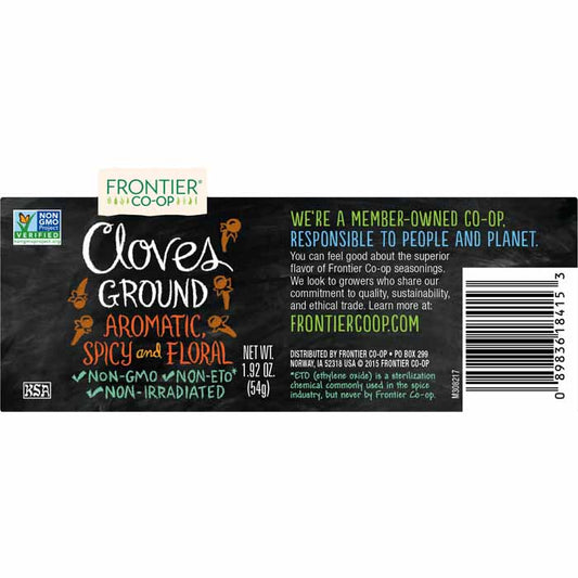 Frontier Co-Op - Ground Cloves, 1.92oz - back