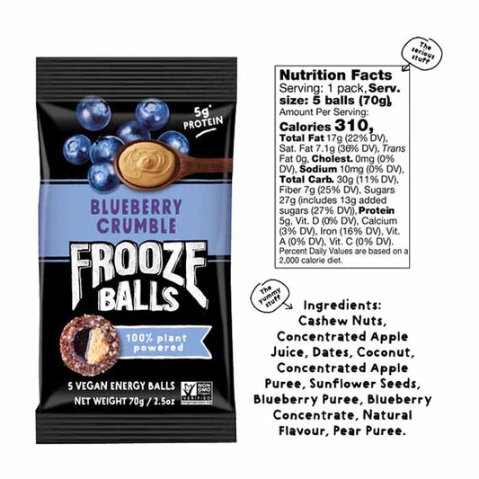 Frooze Balls - Energy Balls - Blueberry Crumble, 2.5oz  - back