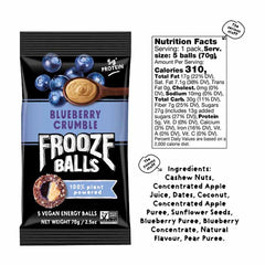 Frooze Balls - Energy Balls - Blueberry Crumble, 2.5oz  - back