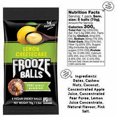 Frooze Balls - Energy Balls - Lemon Cheesecake, 2.5oz  - back